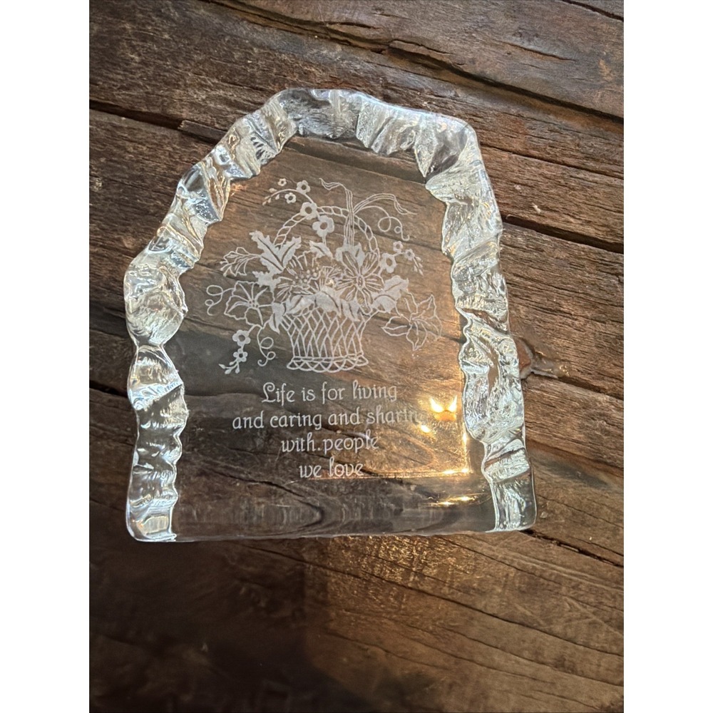 Vintage Little Gallery by Hallmark Lead Crystal Austria Paperweight Life Flower